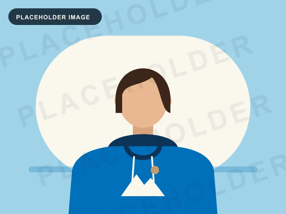 Placeholder illustration: someone wearing a brand's hoodie