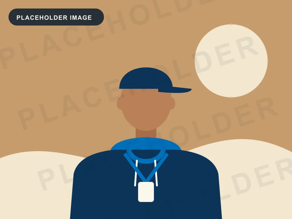 Placeholder illustration: a team supporter in a club hoodie